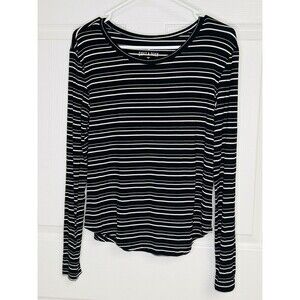 American Eagle Soft and Sexy Black White Striped Long Sleeve Shirt Size XS